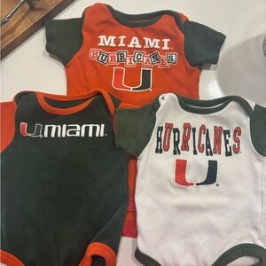 Miami Hurricanes Baby Onesies Set